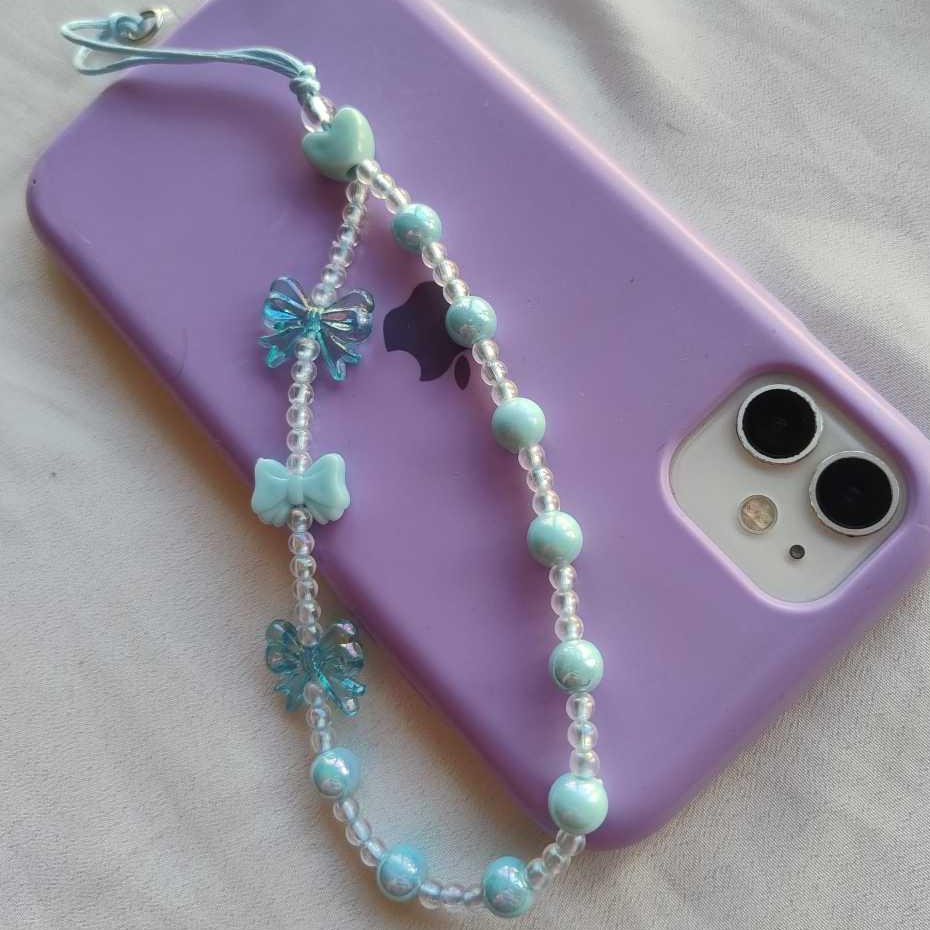 Pulseira de Celular Fofa com Lacinhos – Acessório de Bolsa e Chaveiro Strap Phone em Oferta na Shopee