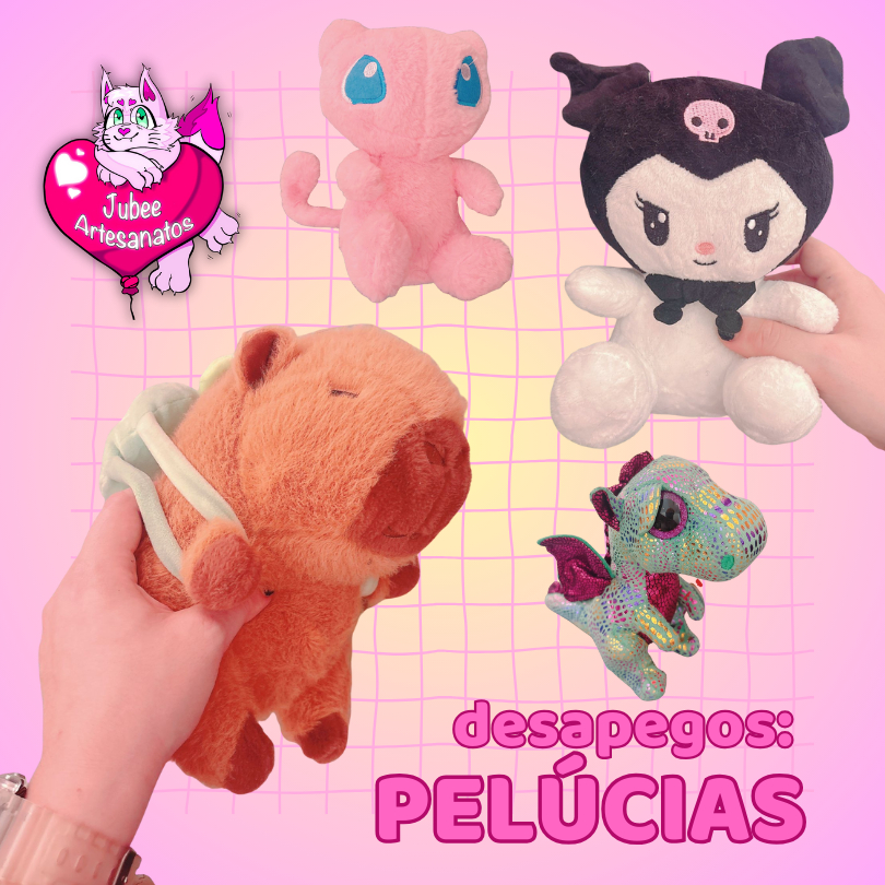 BRECHÓ DE PELÚCIAS - pelúcias lindas, usadas em ótimo estado, brinquedo bicho de pelúcia sanrio pokemon desapego