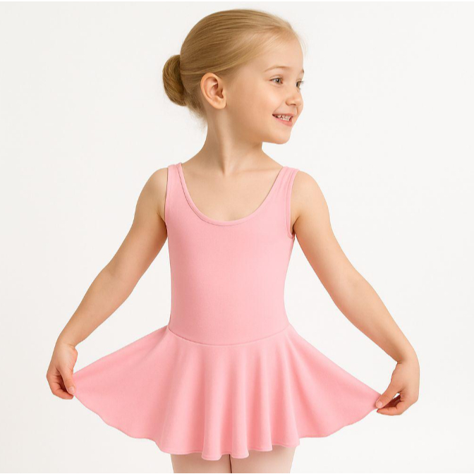 Collant Regata Com Saia Embutida e Short acoplado - infantil&juvenil (ROSA ou PRETO) SUPLEX em Oferta na Shopee