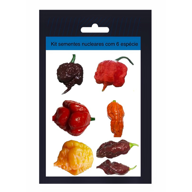 Kit de sementes das 6 Pimentas Nuclear. 100 %original ardidas MUITO FORTE