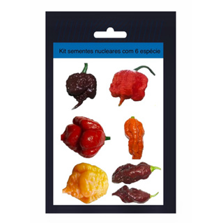 Kit de sementes das 6 Pimentas Nuclear. 100 %original ardidas MUITO FORTE em Oferta na Shopee