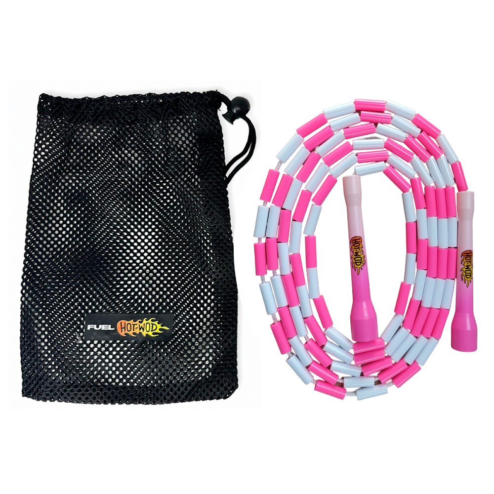 Corda Pular Segmentada Crossover Beaded Rope Freestyle Ajustável Original Fuel Sports - Pink Rush
