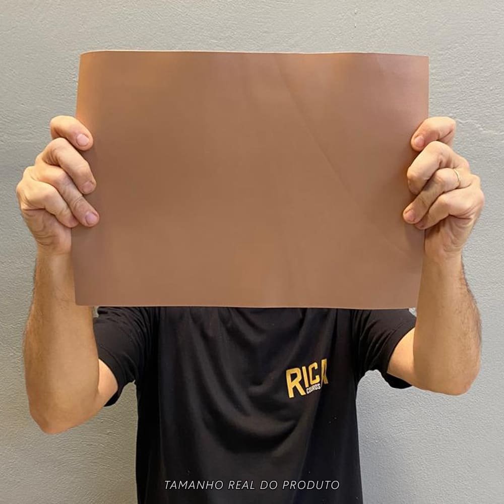 Painel de Couro Genuíno Tipo Madri - 25x35cm Retalho – Placa Textura Leve - Cor: Rosado