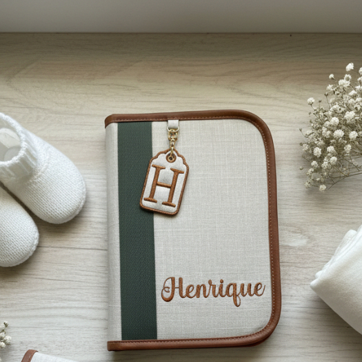 Capa Caderneta Vacina Personalizada Com Nome Porta Documentos Linho Luxo em Oferta na Shopee