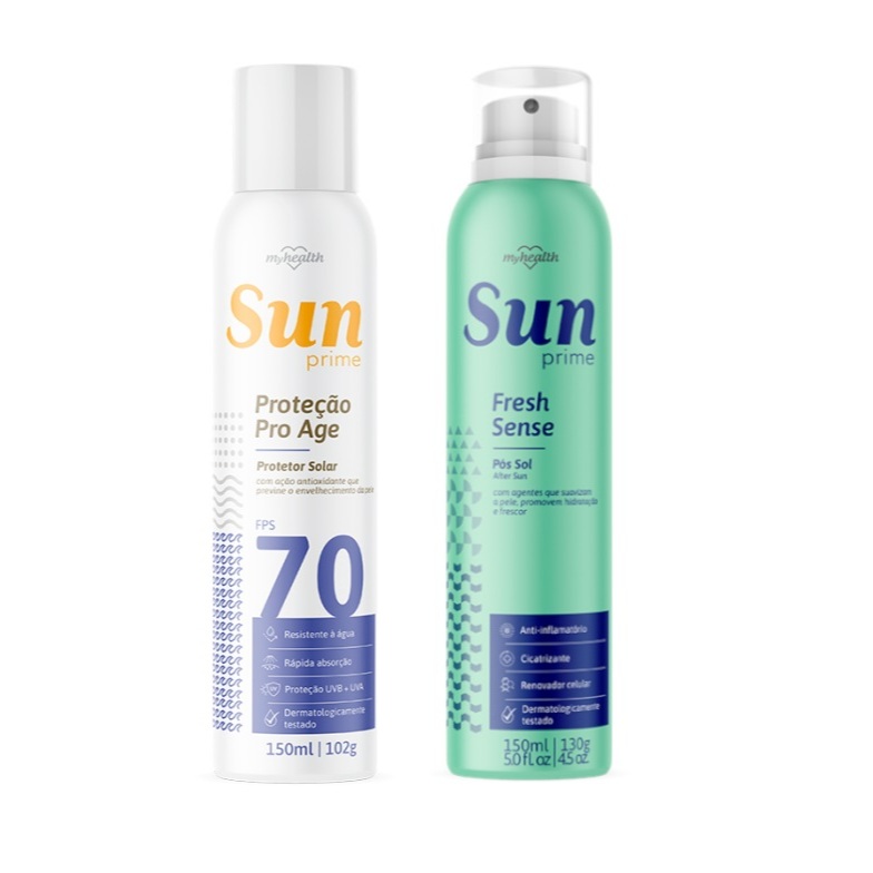 Kit Protetor Solar FPS 70 + Pós Sol Myhealth Sun Prime 150ml