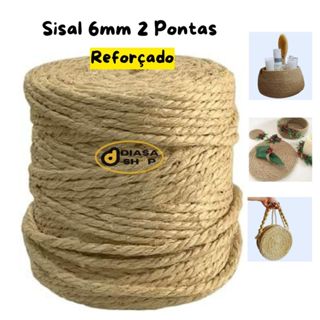 Corda de Sisal 6mm Reforçado 134 Metros para Artesanato, Decoração e Arranhadores em Oferta na Shopee