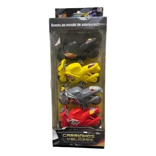 Kit 4 Motos A Fricção Motinhos Esportivas Brinquedo Menino