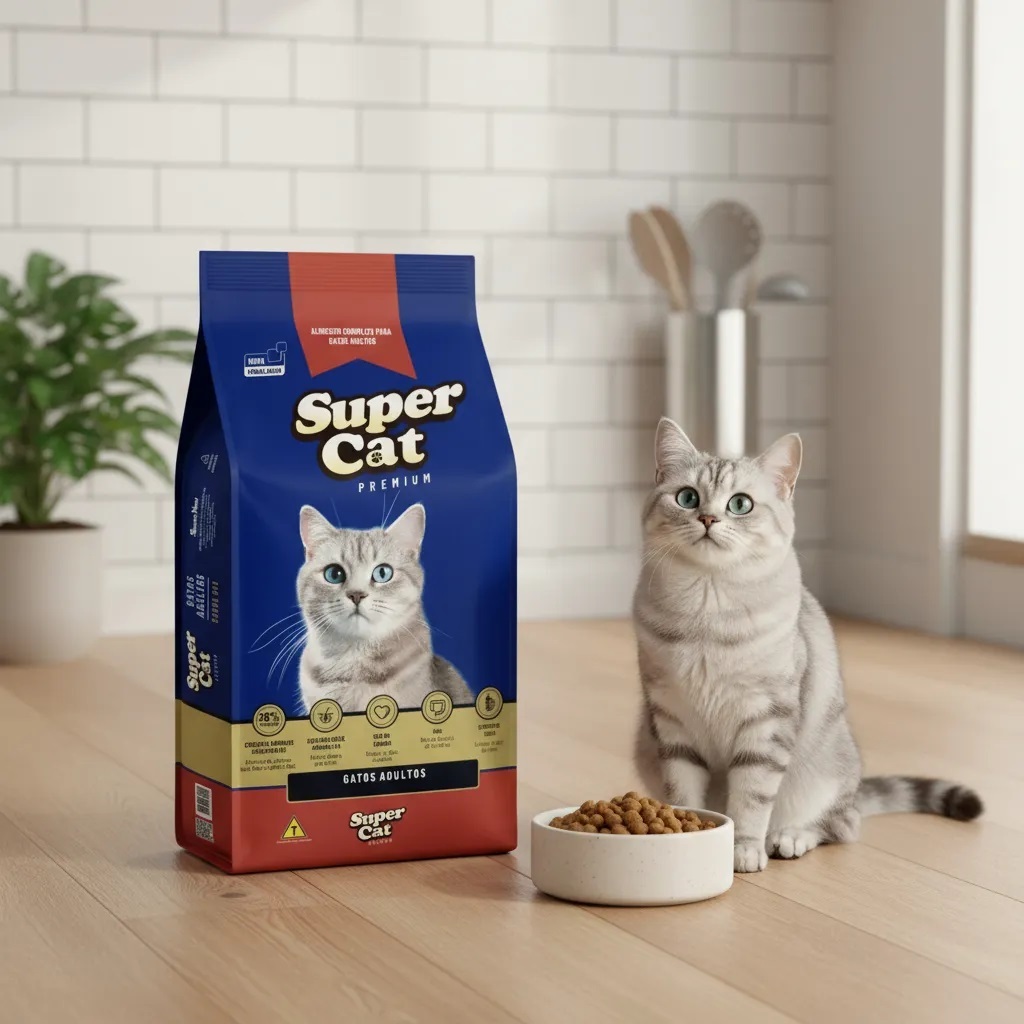 Ração Pra Gato Pet Super Cat 26% De Proteína Premium Carne e Peixe 1kg 3kg 5kg