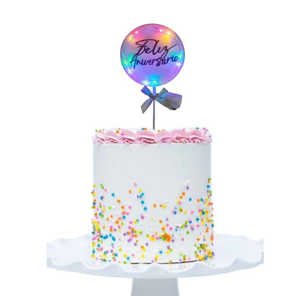 Vela Topo de Bolo Luz de Led Feliz Aniversario em Oferta na Shopee