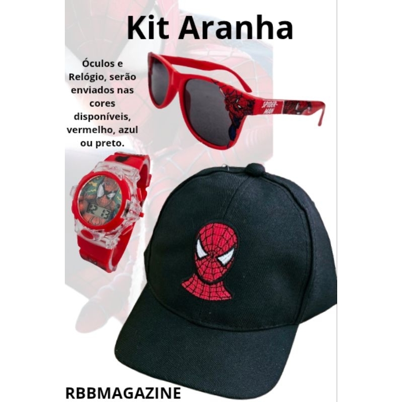 Combo Aranha Completo com Relógio que Toca e Pisca em Oferta na Shopee