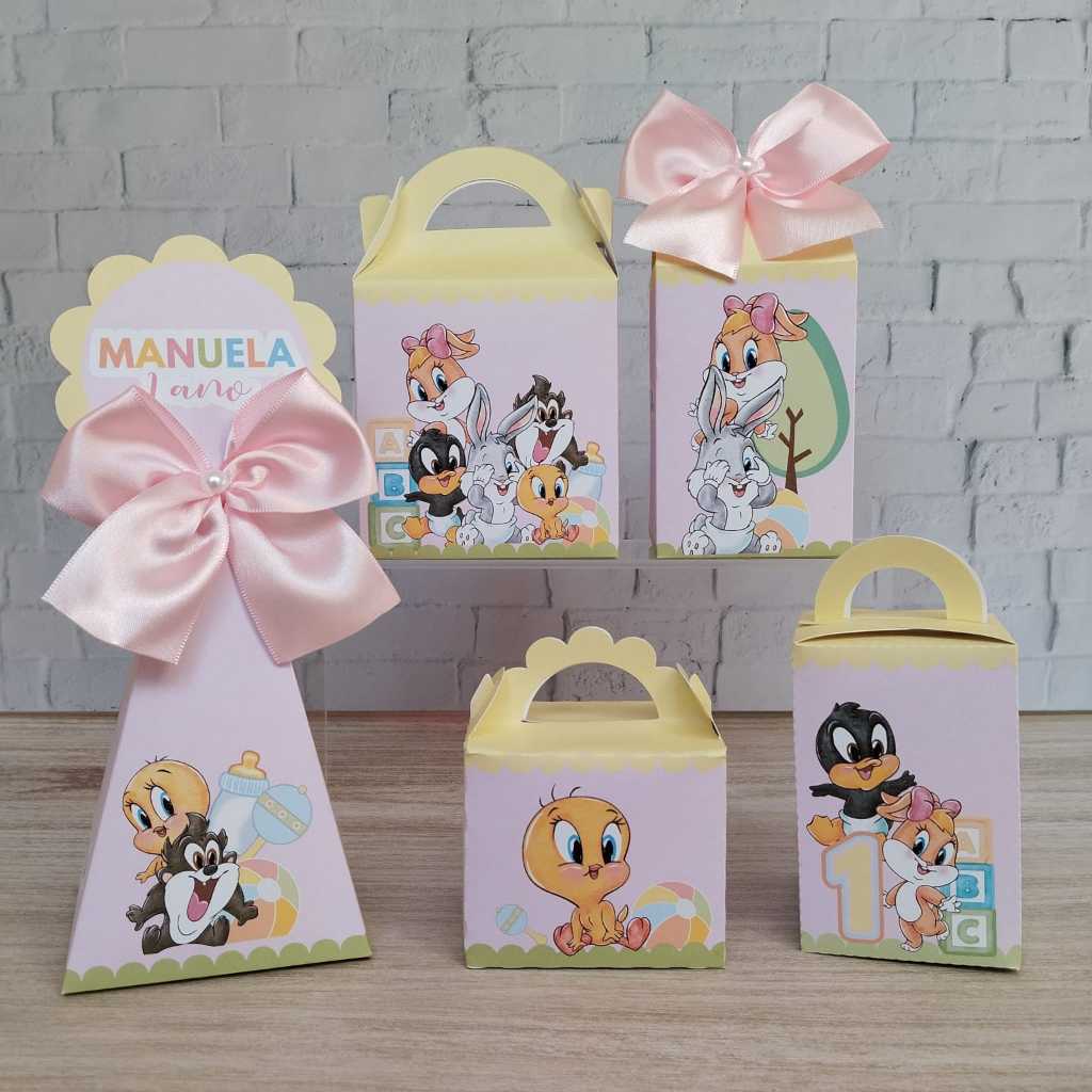 Kit Festa Baby Looney Tunes | Lembrancinha Personalizada -Aniversário -Festa Infantil -PEGUE E MONTE