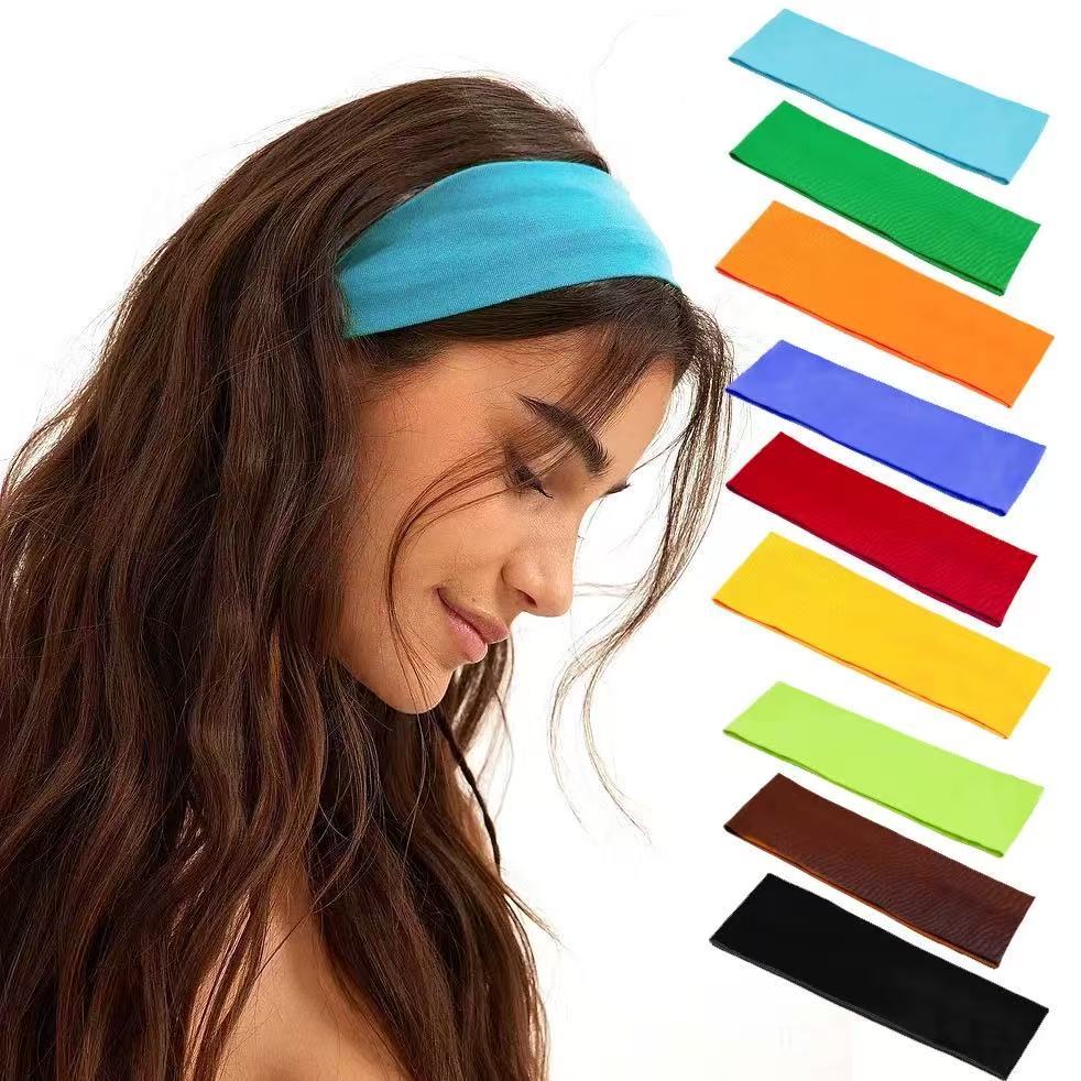 6kit Faixa de cabeça elástica esportiva-Faixa de cabeça yoga antiderrapante e confortável para corrida e fitness（preto）