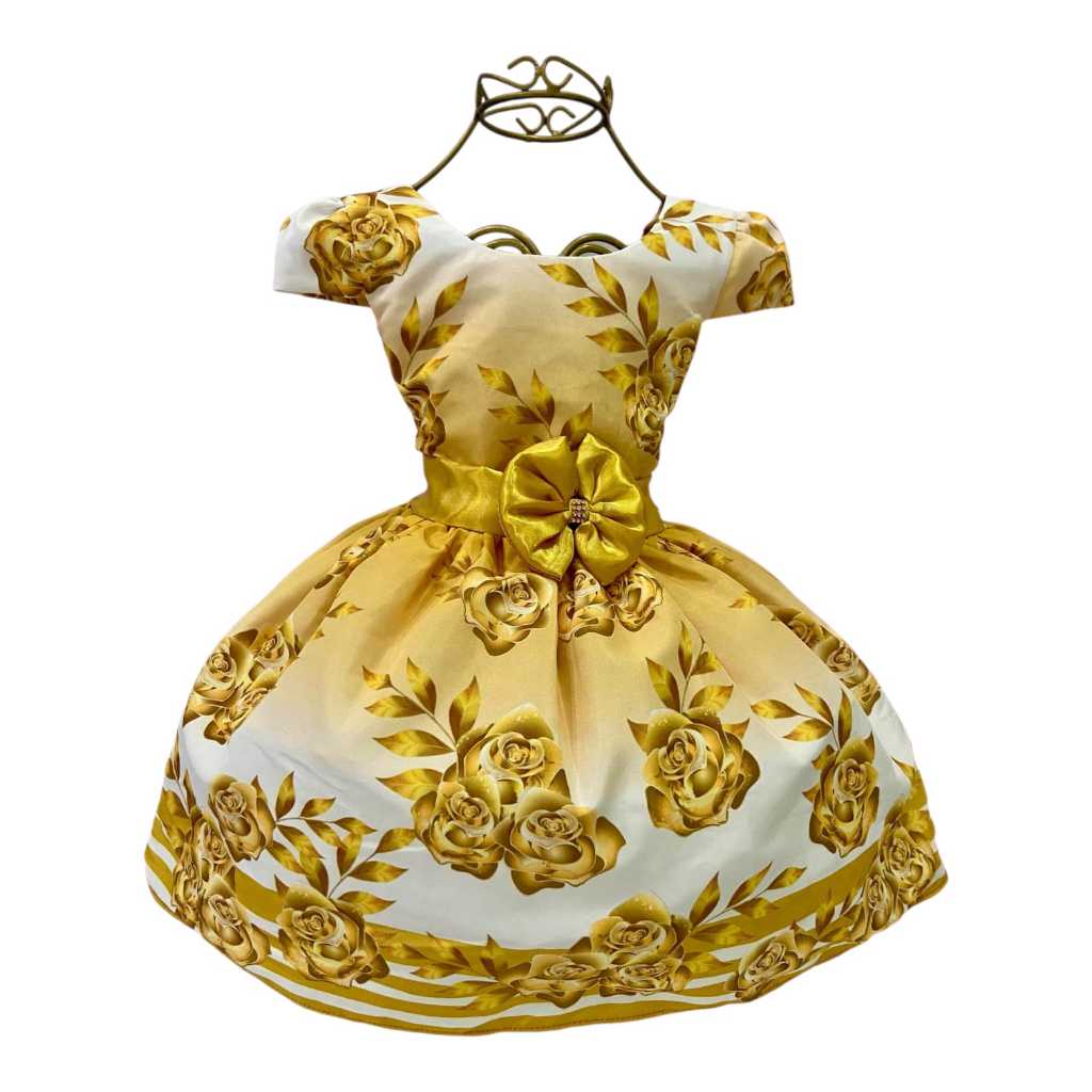Vestido Infantil Floral Borboletas Luxo Aniversários e Festas.