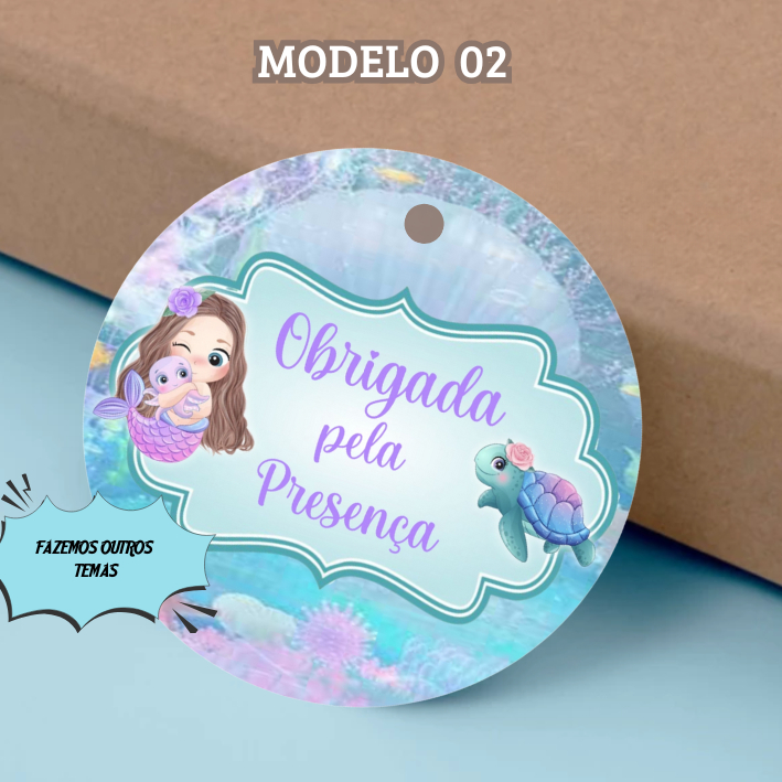 Tag Agradecimento | Menina SEREIA | Tag Para Lembrancinhas