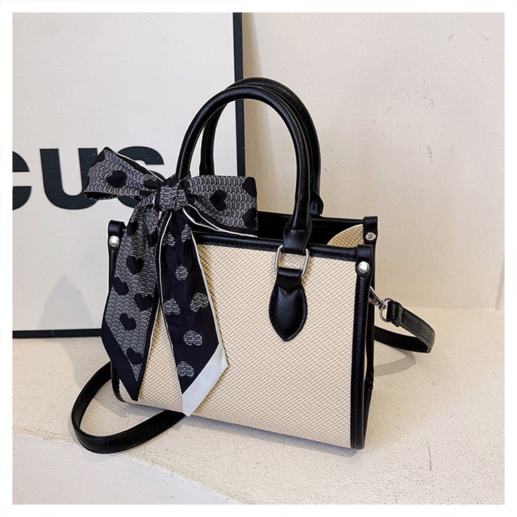 Bolsa de mão da moda, bolsa transversal de ombro decorada com lenço de seda simples
