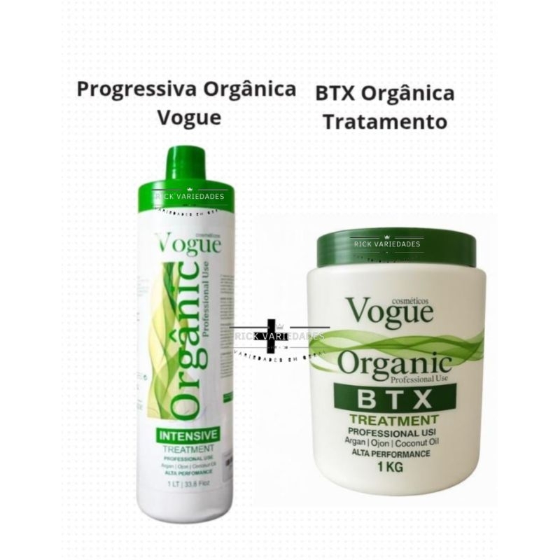 Progressiva Organização Vogue Liso Intenso + BTX Orgânica Tratamento Profissional Vogue em Oferta na Shopee