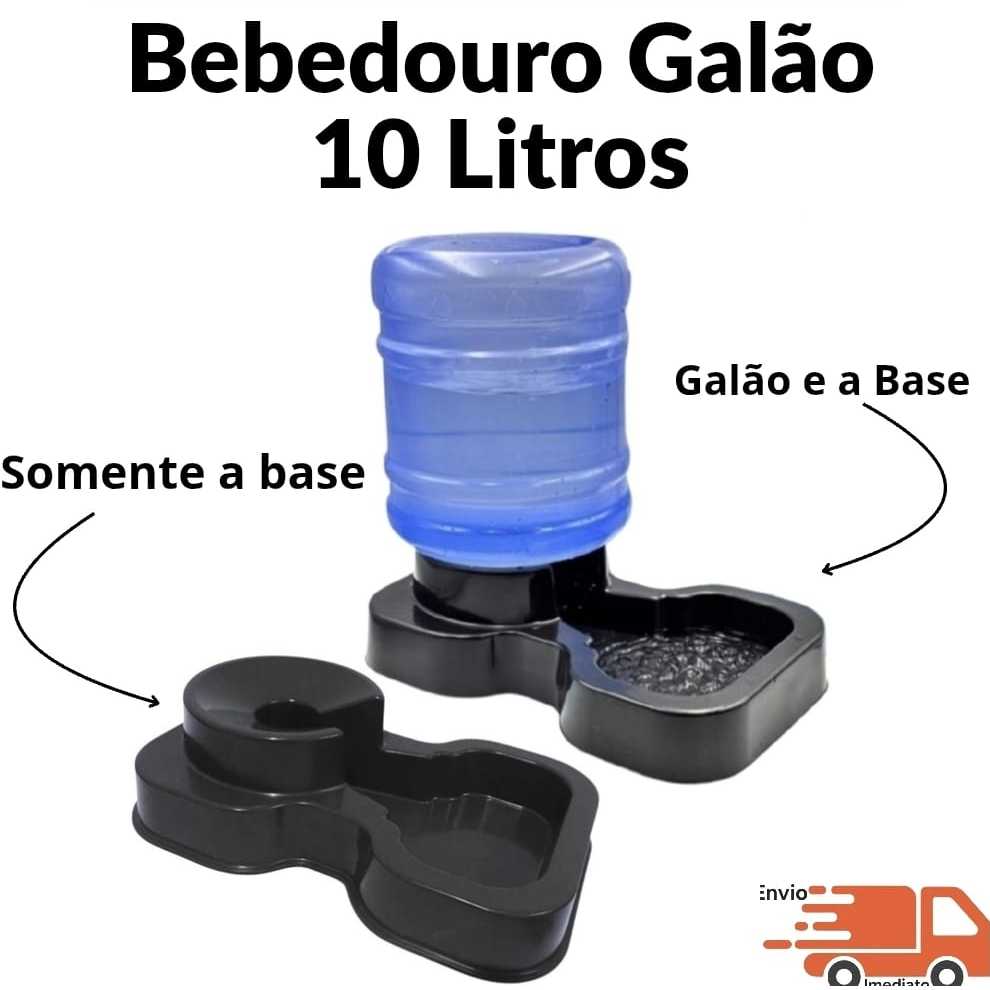 BEBEDOURO GALÃO BASE AUTOMÁTICO PARA CÃES E GATOS 10 LITROS BOMBONA em Oferta na Shopee