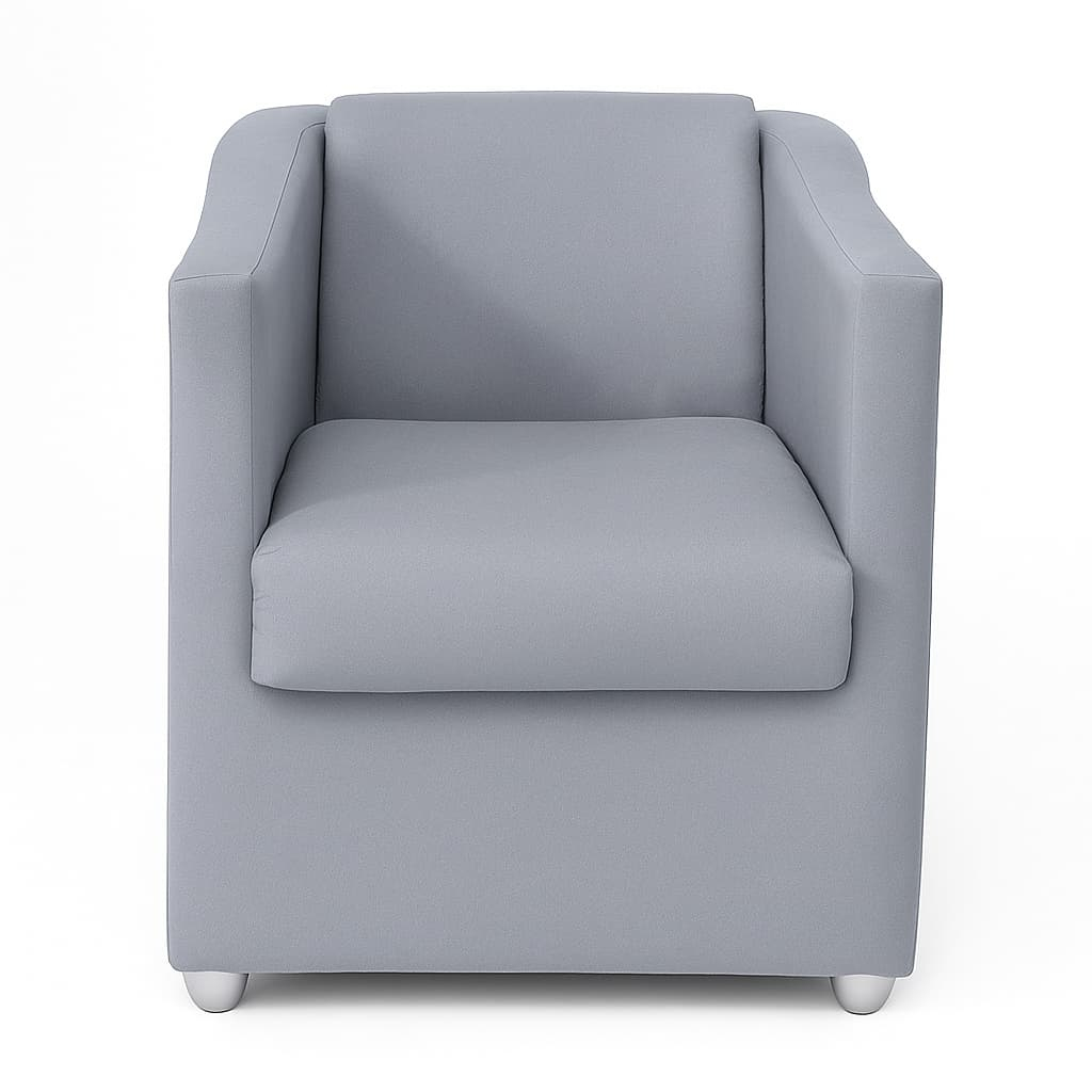 Poltrona decorativa em courino para sala e escritório
