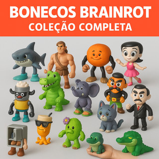 Bonecos Brainrot Figuras Colecionáveis Articuladas Presente Criativo Orcaleiro Capuccina Crocodilo