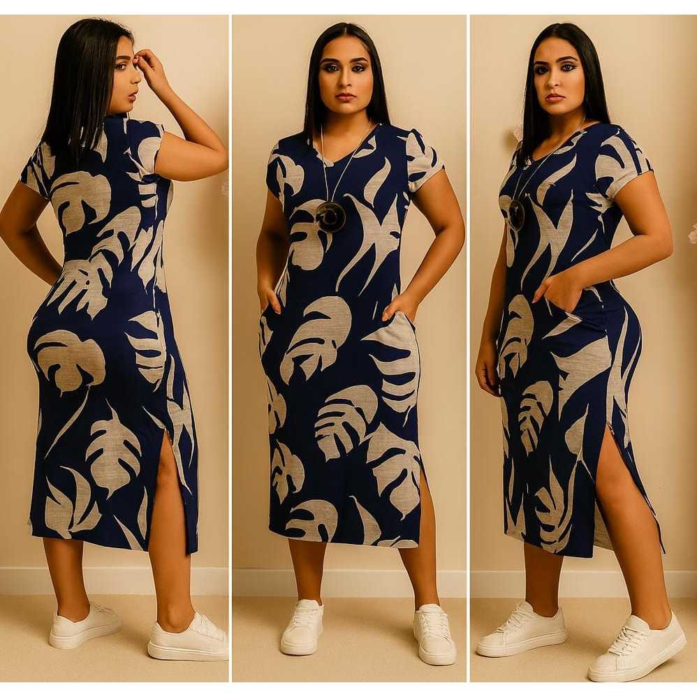 vestido casual mais vendidos moda evangelica  feminino fenda e bolso festa