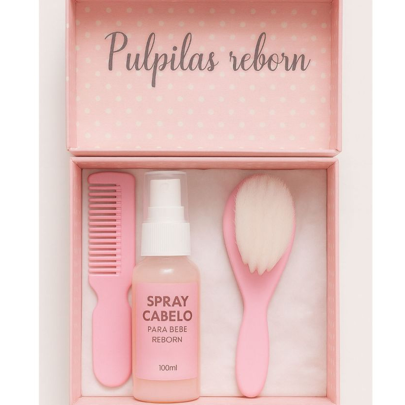 Bebê Reborn – Spray cabelo Restaurador para Cabelo de cabelo bebes reborn+ pente escova