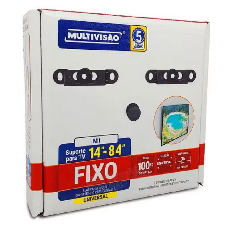 Suporte Tv Fixo Universal De 14 a 84 Polegadas Acompanha Parafusos Manual e Kit Instalação