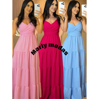 VESTIDO AMARRAÇÃO TRASPASADO DUNA em Oferta na Shopee