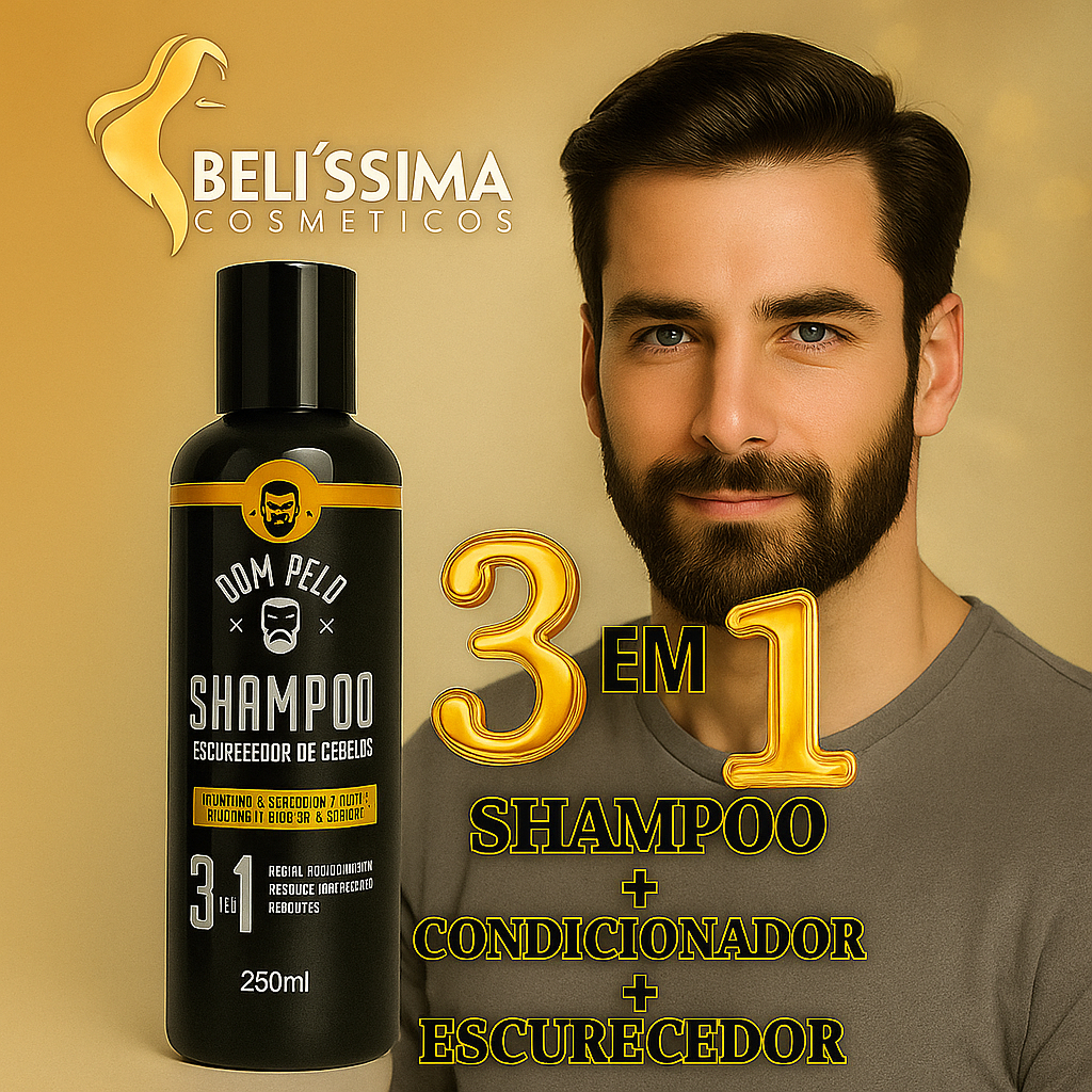 Shampoo Escurecedor De Cabelos Brancos Grisalhos Dom Pelo 250ML - 1 UNIDADE