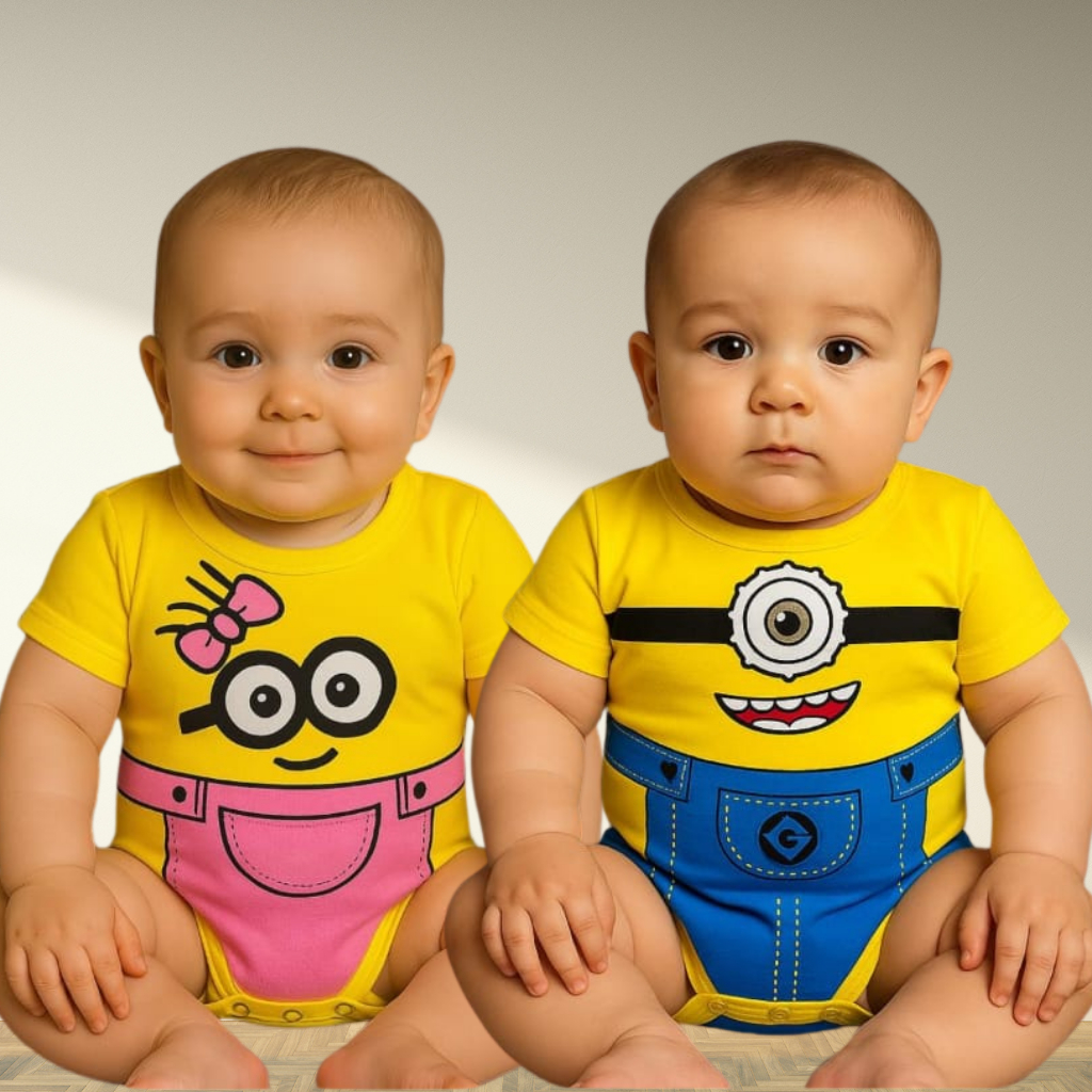 Body de bebê Minnions body infantil temático mesversário festa minion fantasia infantil
