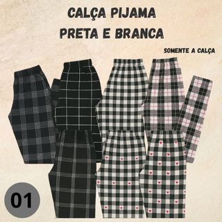 CALÇA XADREZ PIJAMA TECIDO FINO POLIÉSTER FINO PARA DORMIR