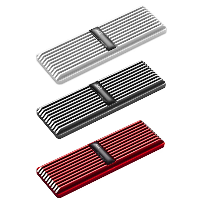 Dissipador De Calor Slim SSD M.2 NVMe/SATA 2280 Alumínio 5mm Resfriador Passivo - 3 Cores