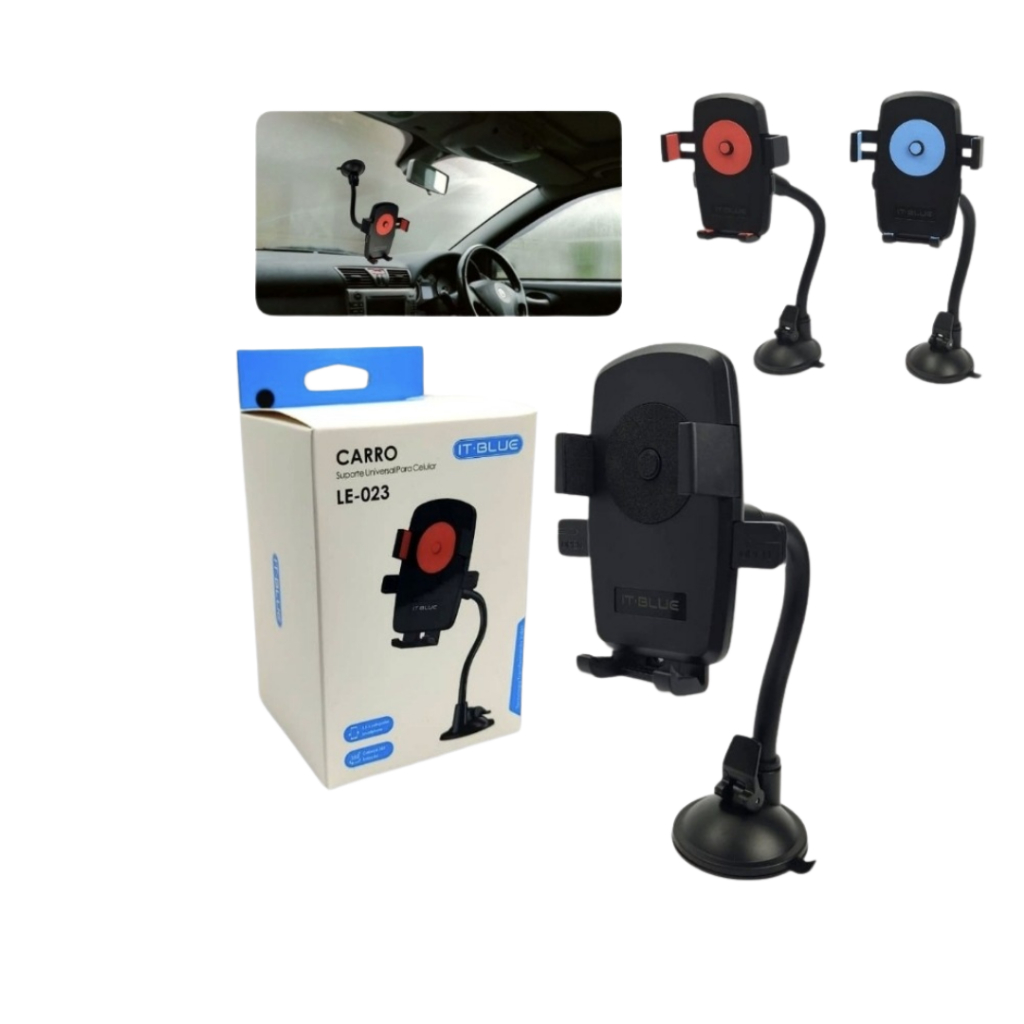 Suporte de Celular para Carro com Ventosa de Silicone Fixa com Rotação de 360 Graus