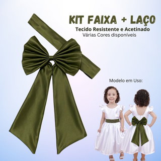 Kit Combo Laço para Vestido Infantil com Faixa da Cintura Casamento,Batizados e Daminhas em Oferta na Shopee