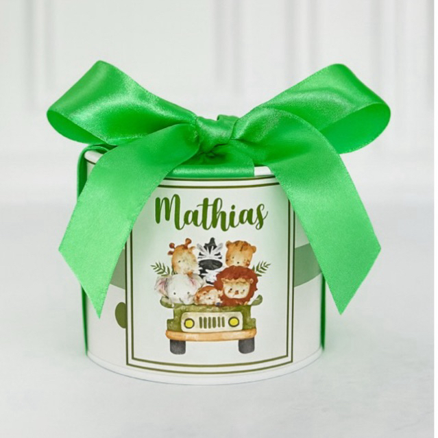 Kit Tubolata Personalizada 5x6cm com Laço – Lembrancinha Festa Infantil, Aniversário e Batizado / Tubolata safari