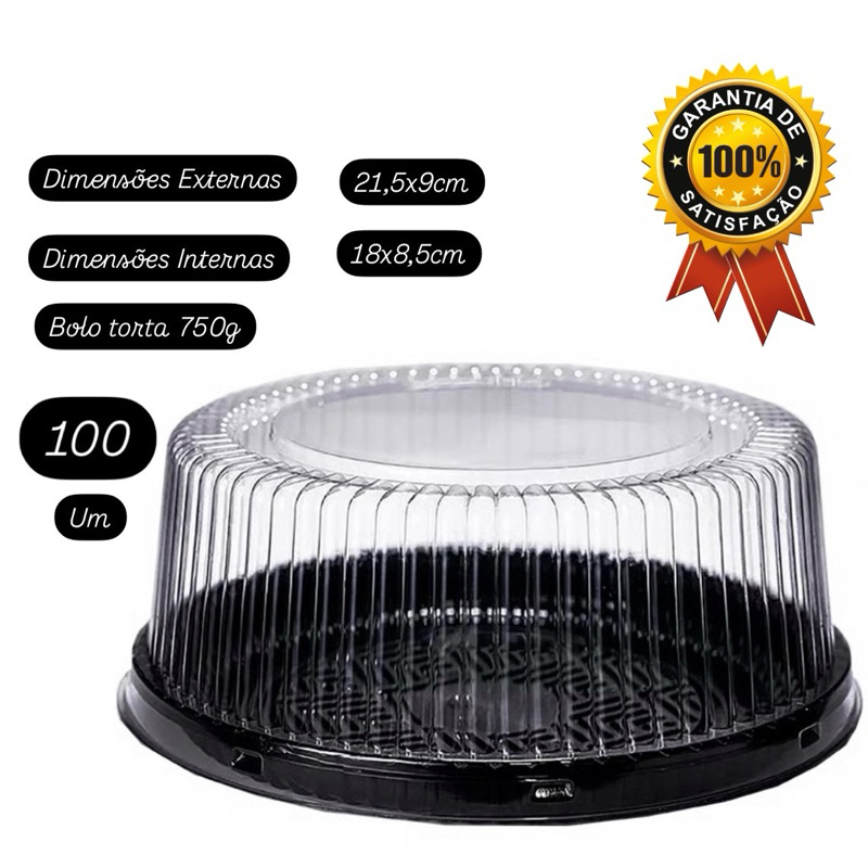 100 und Embalagem para Bolos Tortas 32M Média 0,750g 21,5x9cm- Preta Redonda OFF em Oferta na Shopee
