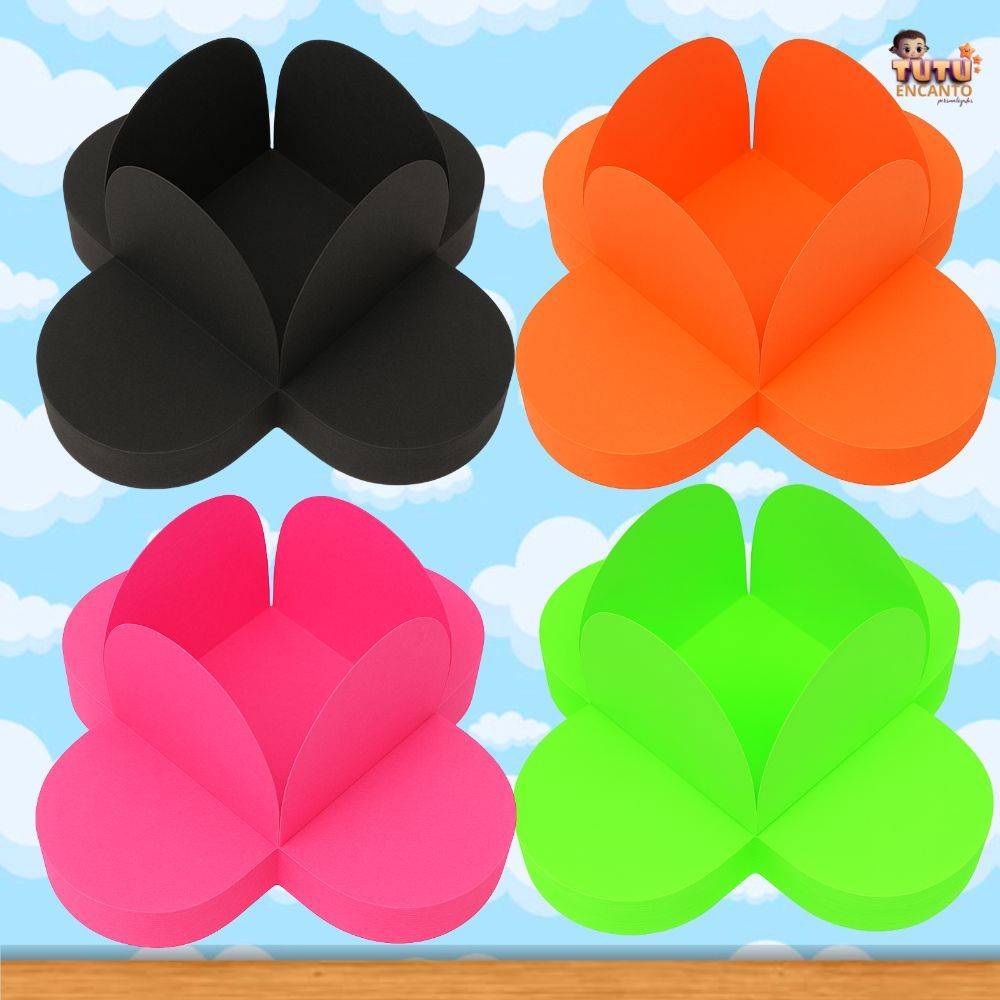 Forminhas 4 Pétalas Neon Para Doces Finos Brigadeiros Festas Aniversários Baladas pink neon verde neon
