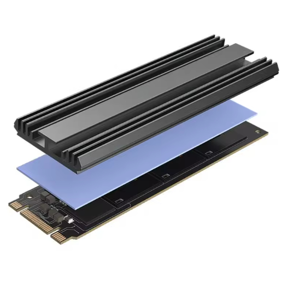 Dissipador De Calor SSD M.2 NVMe/SATA 2280 Alumínio Slim 73mm Passivo - Preto ou Cinza
