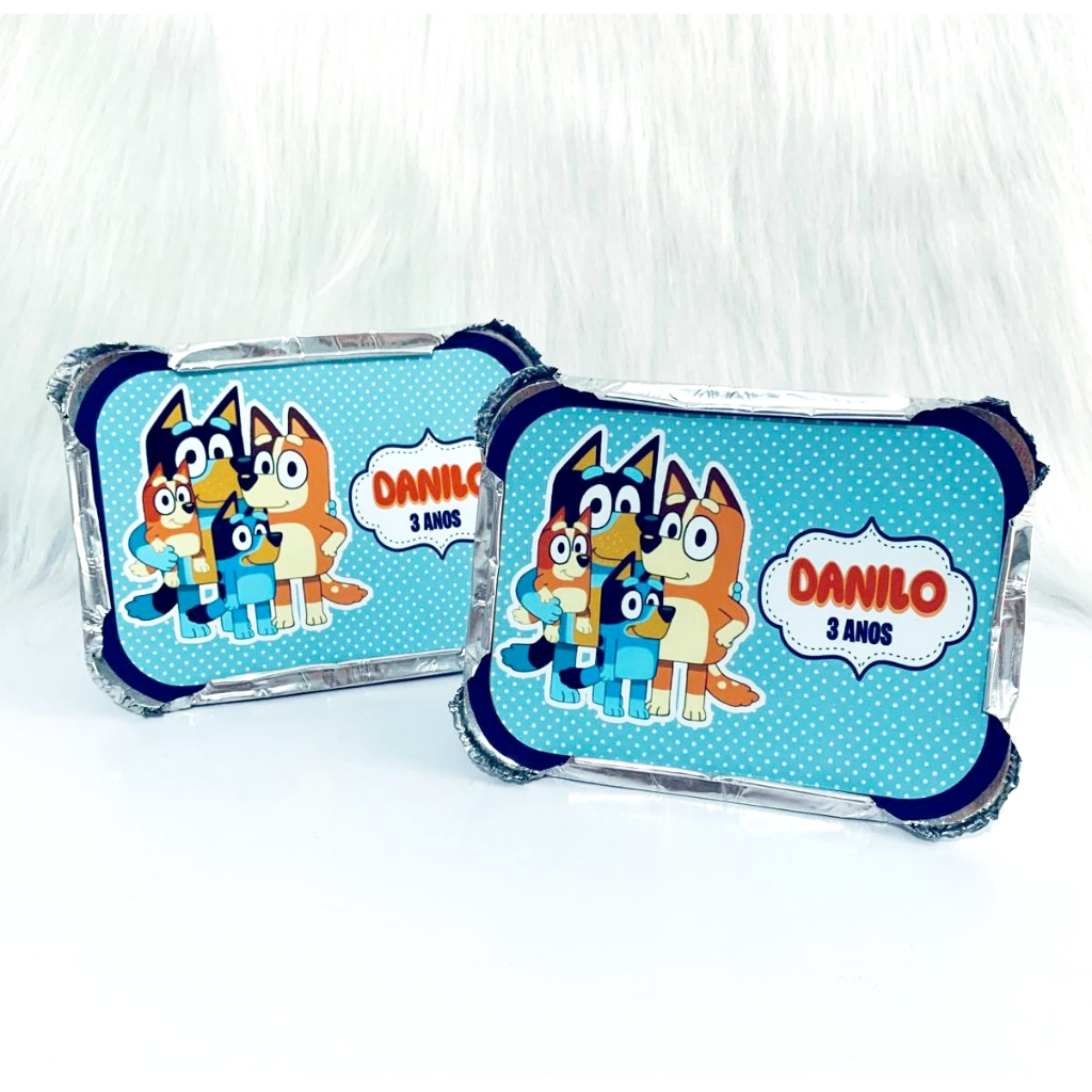 Marmitinha Personalizada Bluey Azul Menino | Lembrancinha Festa Infantil | Marmita Personalizada Aniversário Bluey
