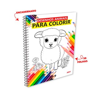 50 desenhos de animais para colorir em Oferta na Shopee