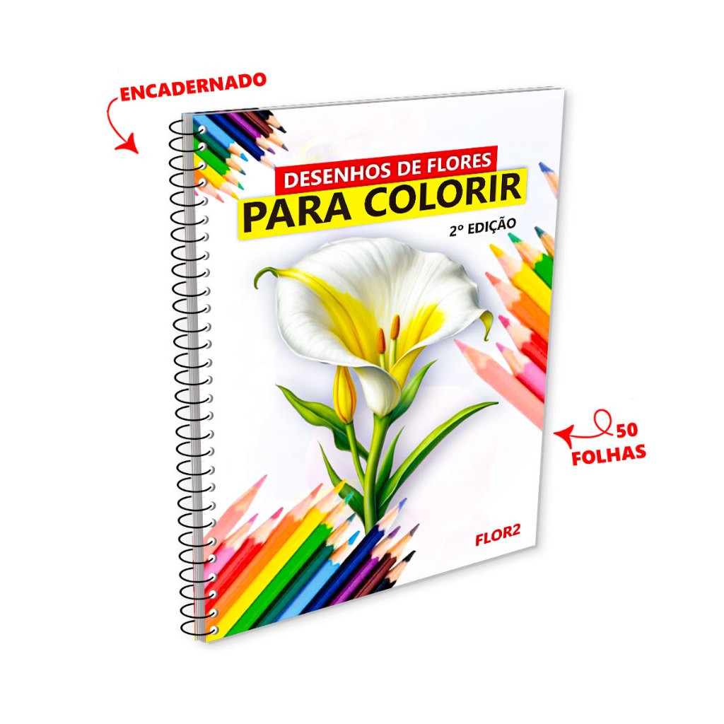 50 desenhos de flores para colorir 2º edição em Oferta na Shopee
