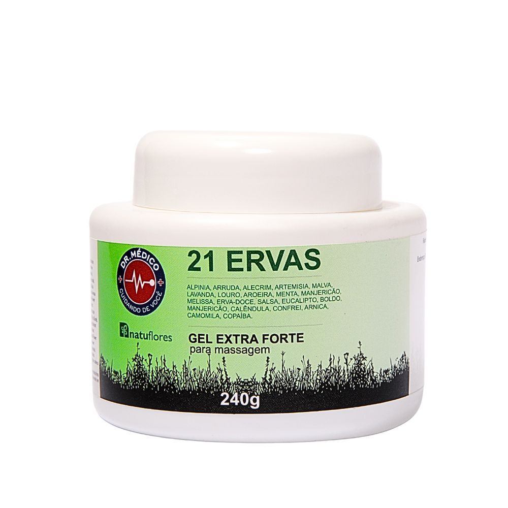 Gel Extra Forte 21 Ervas 240g Para Massagem Alívio Dores Musculares Relaxante Corporal Natuflores 2unidades — imagem 2 de 2