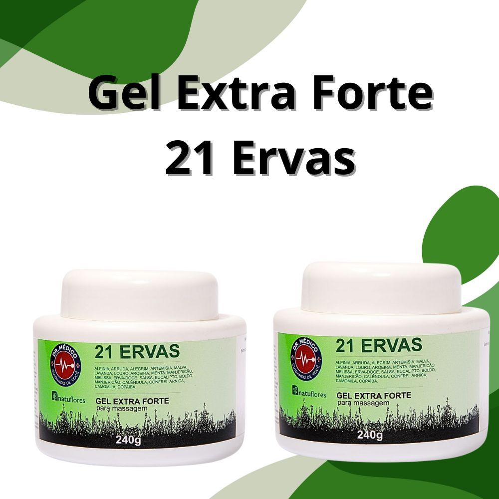 Gel Extra Forte 21 Ervas 240g Para Massagem Alívio Dores Musculares Relaxante Corporal Natuflores 2unidades