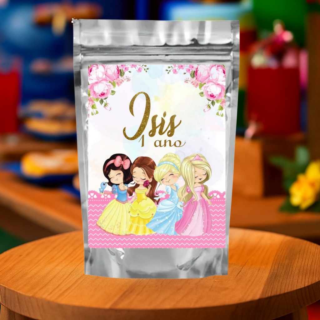 Saquinho 10x15cm Princesas baby ziplock-lembrancinha-festa intantil-aniversário-personalizados