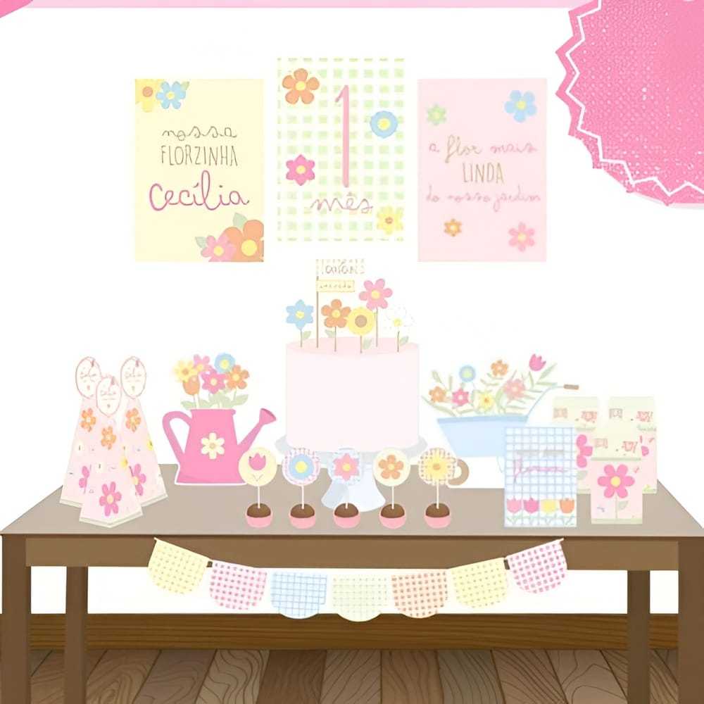Kit Festa  Jardim Florido/ festa em casa/ Mesversário/ Kit Festa ''Só um Bolinho
