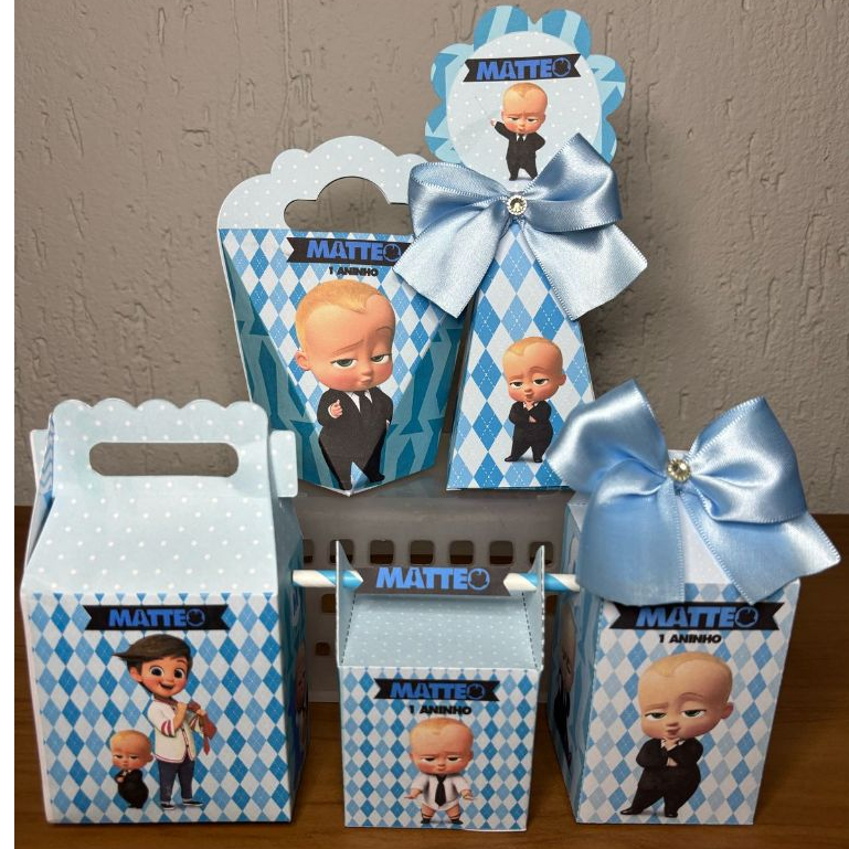 Kit Festa Personalizados Poderoso Chefinho- Lembrancinhas - Caixinhas para festa de aniversário infantil