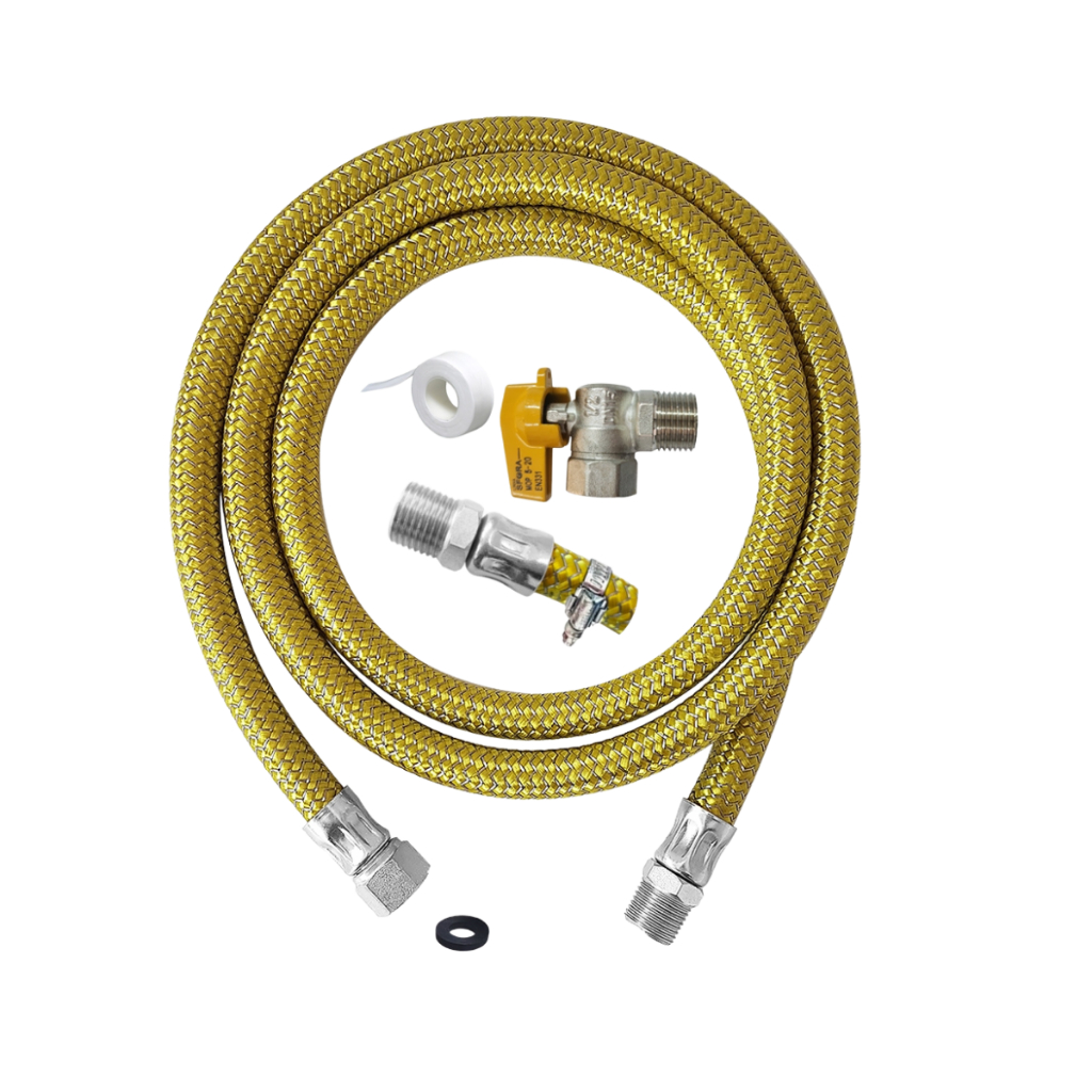 Kit Instalação Gas Encanado + Registro Fêmea + Adaptador Macho para Cooktop Forno e Fogão