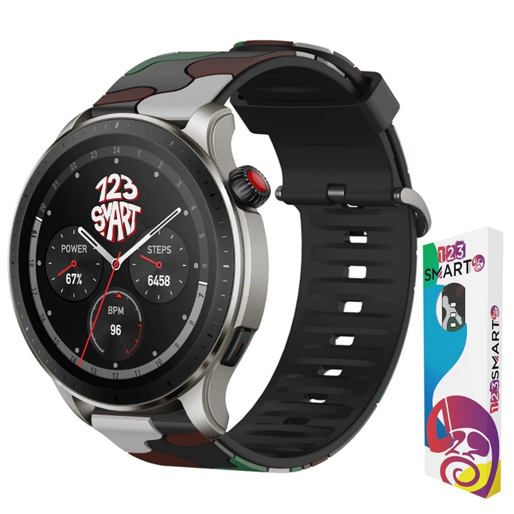 Pulseira de Silicone Camuflada para Amazfit GTR 4 3 2 GTR 47mm Balance Stratos 1 2 3 Cheetah Round