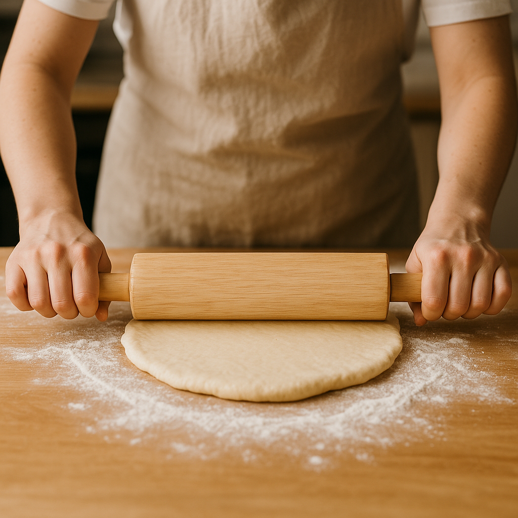 Rolo de Massa Macarrão Pão Amassador Madeira