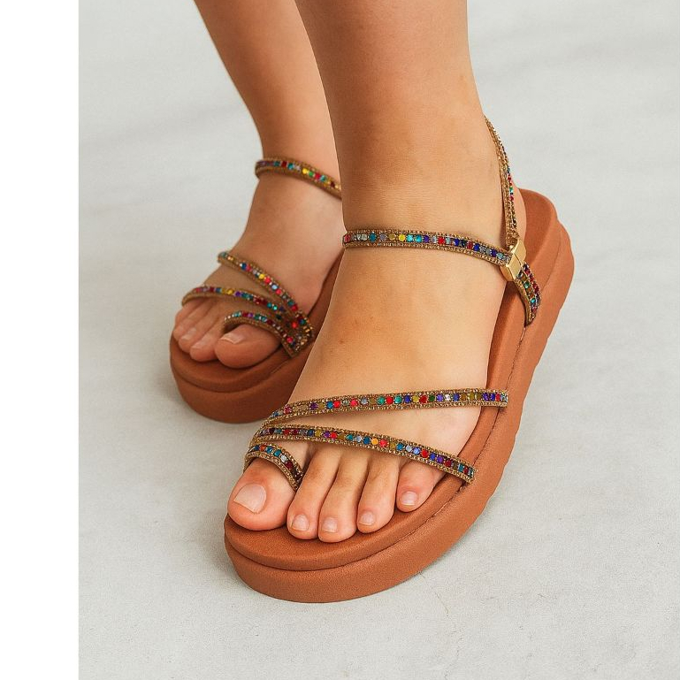 Sandalia Rasteirinha Feminina Flat Leve e Confortavel Papete birken