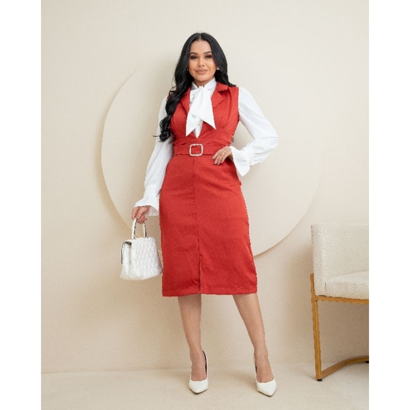 SALOPETE SARAH TELHA VESTIDO IGREJA CASUAL EVANGELICA